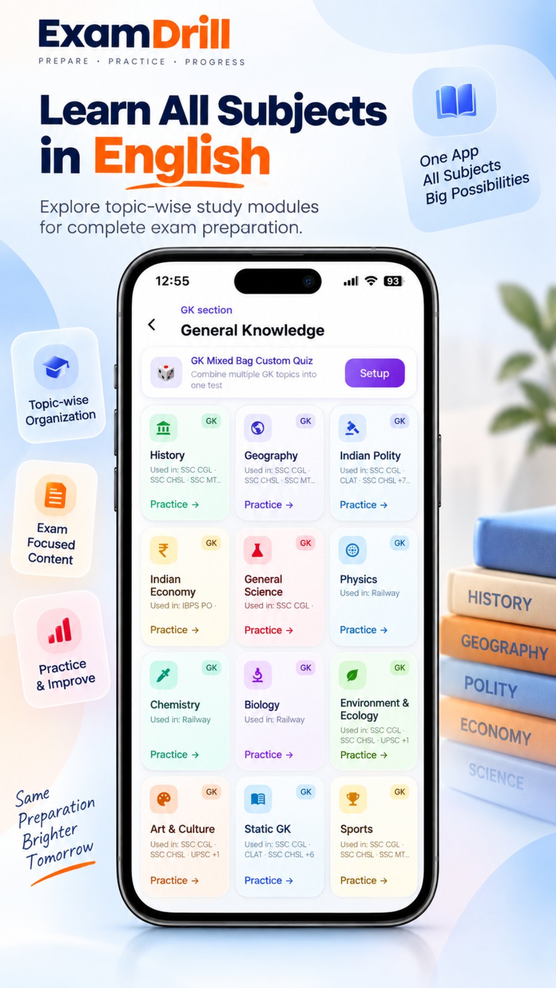 ExamDrill GK & Current Affairs — All Subjects