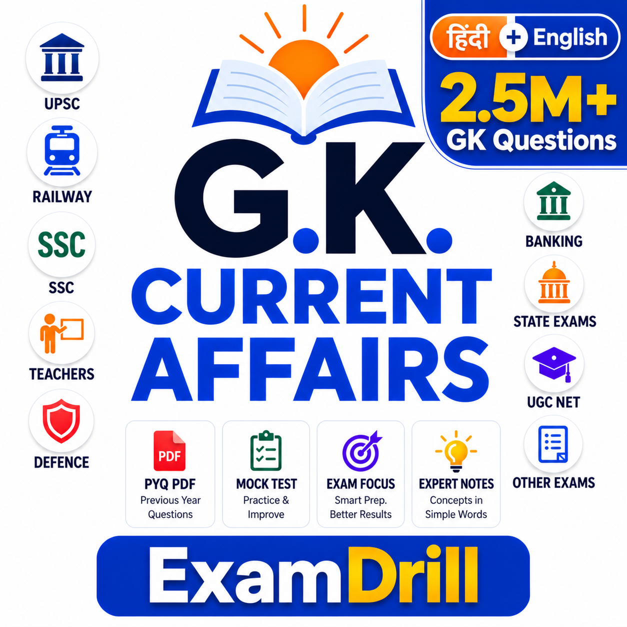ExamDrill GK & Current Affairs — Screen logo